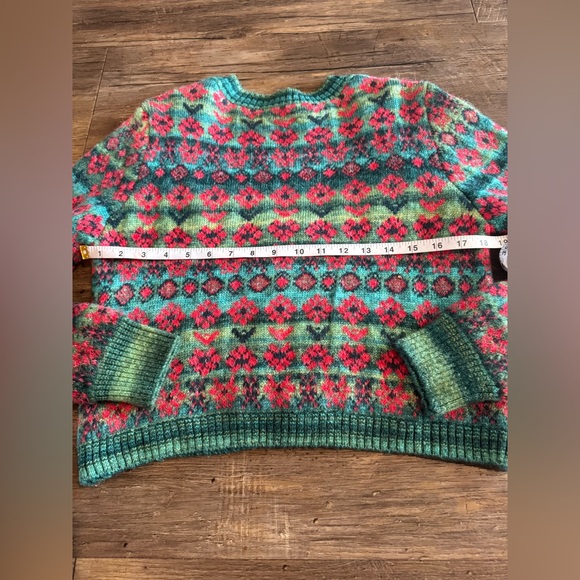 Zara Floral Jacquard Knit Cropped Long Sleeve Button Front Cardigan Sz Sm EUC - Picture 9 of 9